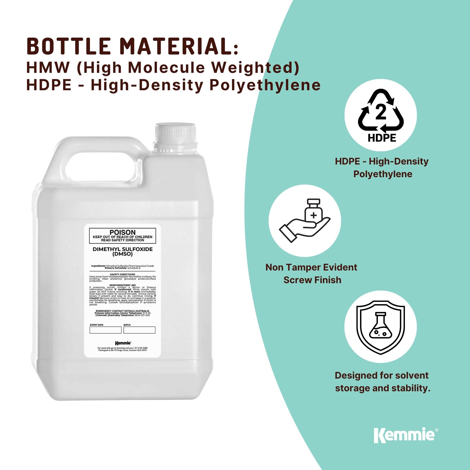 Laundry Cleaning Supplies: Kemmie 5L DMSO Liquid 99.9% Pure -  USP Grade Dimethyl Sulfoxide Solvent Bulk