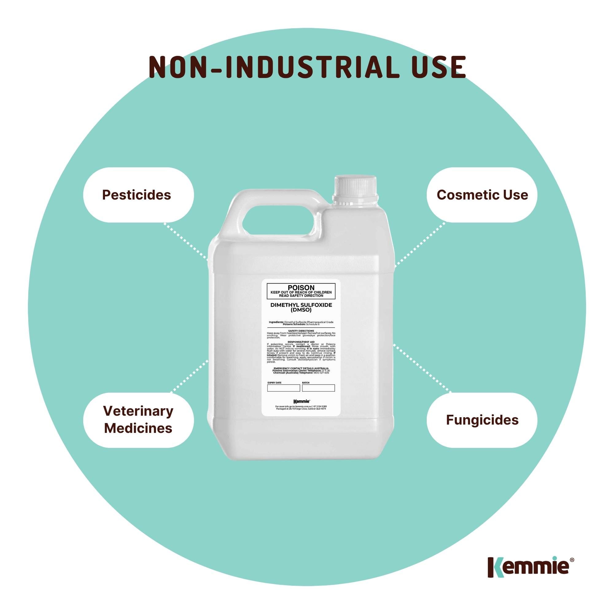 Laundry Cleaning Supplies: Kemmie 5L DMSO Liquid 99.9% Pure -  USP Grade Dimethyl Sulfoxide Solvent Bulk