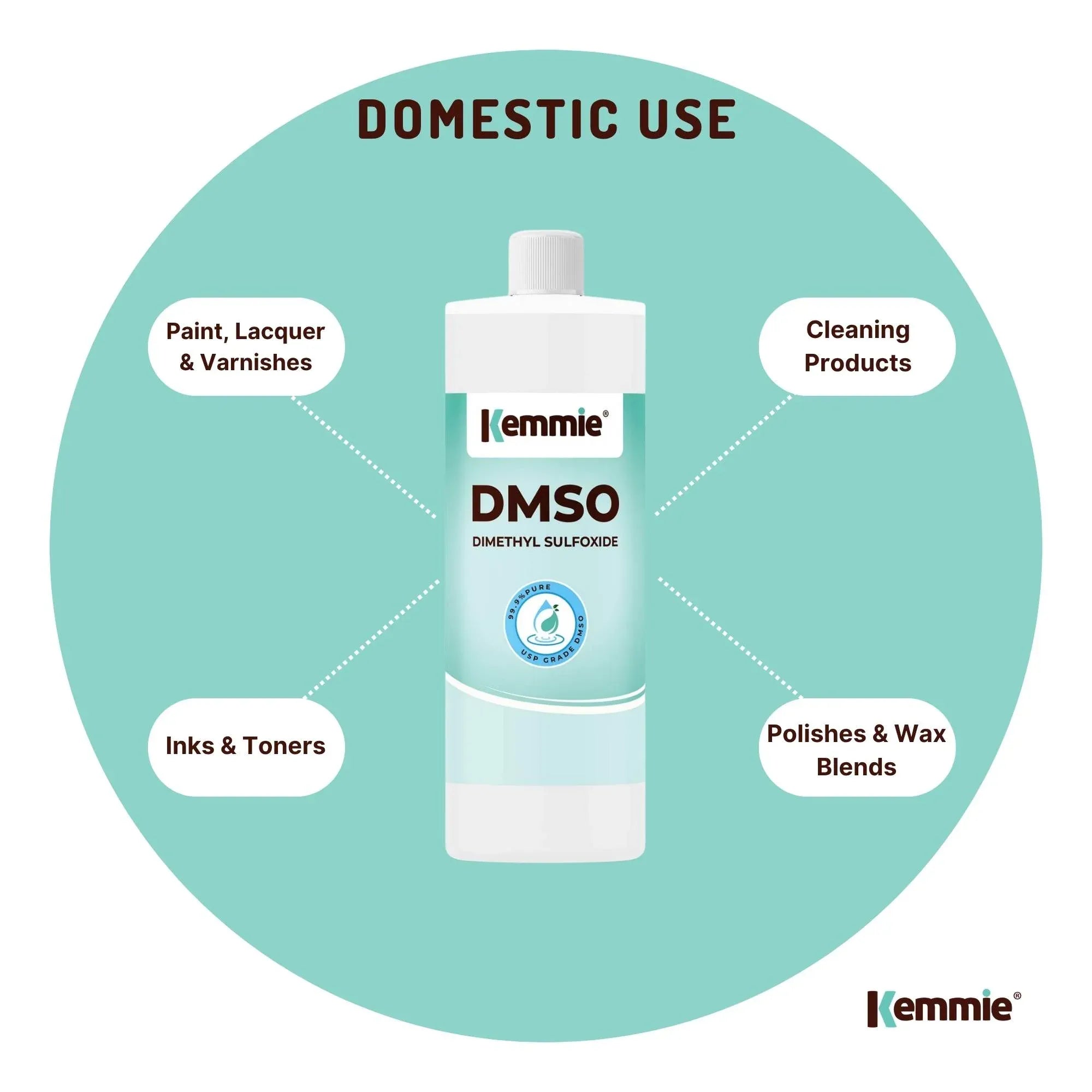 Laundry Cleaning Supplies: Kemmie 500ml DMSO Liquid 99.9% Pure -  USP Grade Dimethyl Sulfoxide Solvent