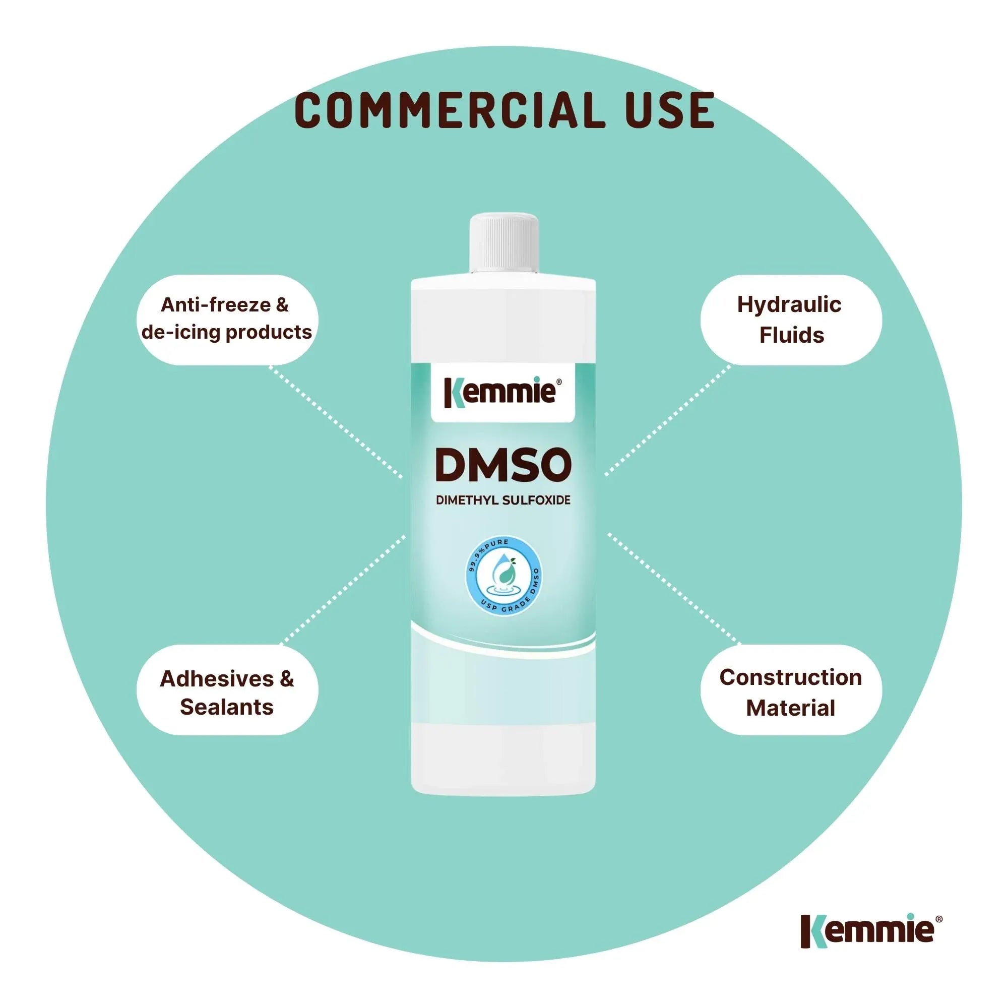 Laundry Cleaning Supplies: Kemmie 500ml DMSO Liquid 99.9% Pure -  USP Grade Dimethyl Sulfoxide Solvent