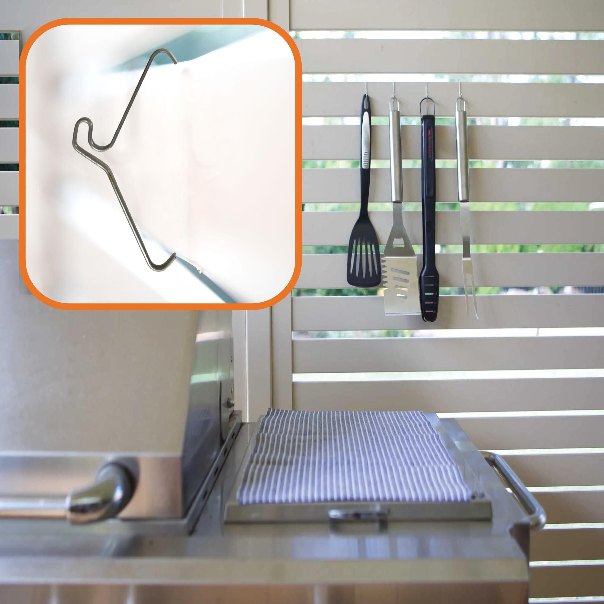 Hardware Hooks: 5 Pack 76mm (3") Brick Hooks - Wall Clips Hangers For Pictures Pot Plants