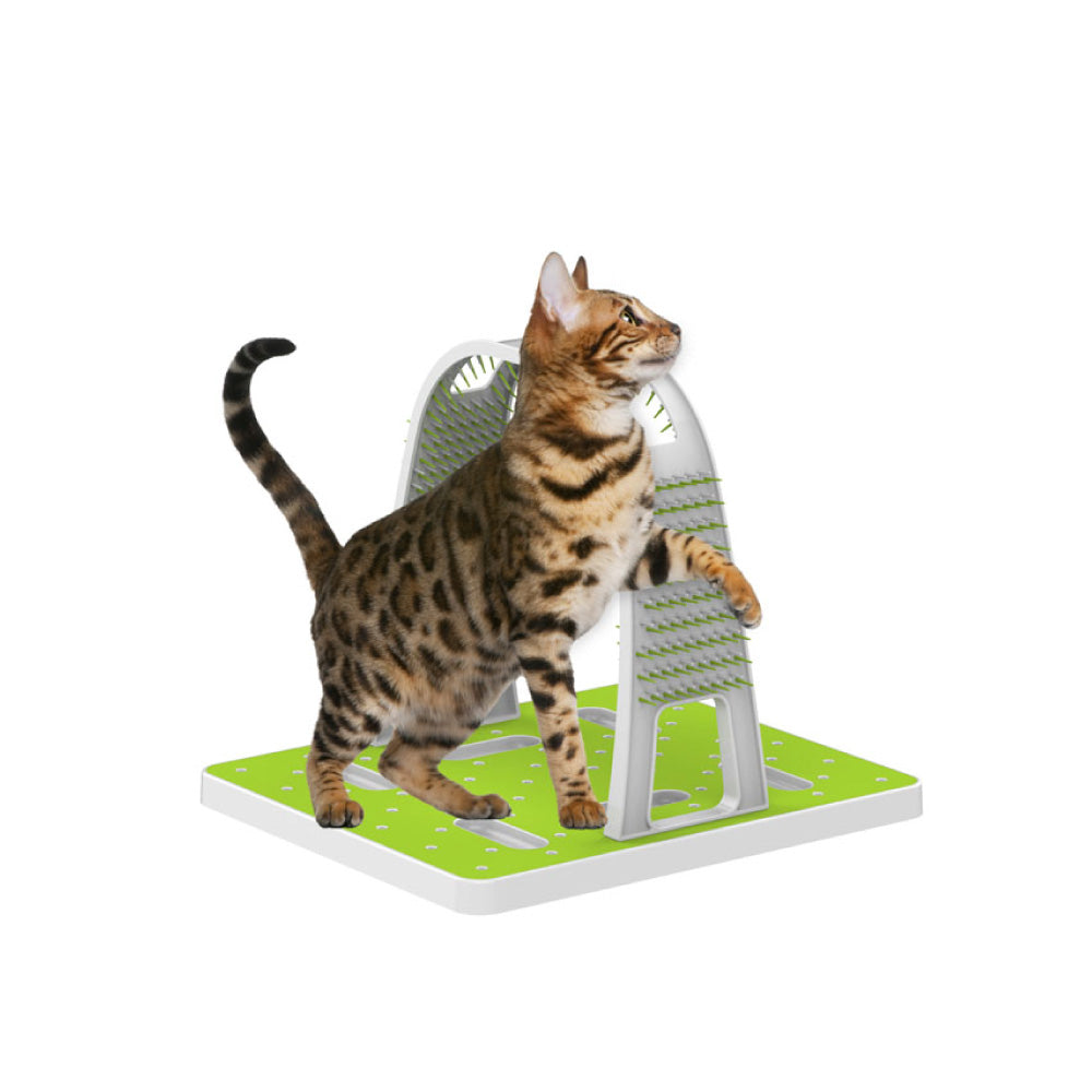 Cat Toys: Cat Grooming Arch - Intercative Self Groom Brush + Scratcher Play - All For Paws