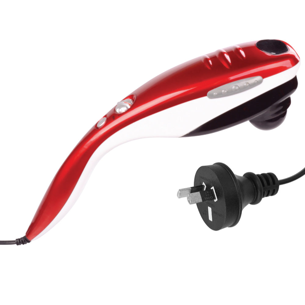 Orku Handheld Body Massager 6 Heads Adjustable Speed Neck Shoulder Back Legs Red
