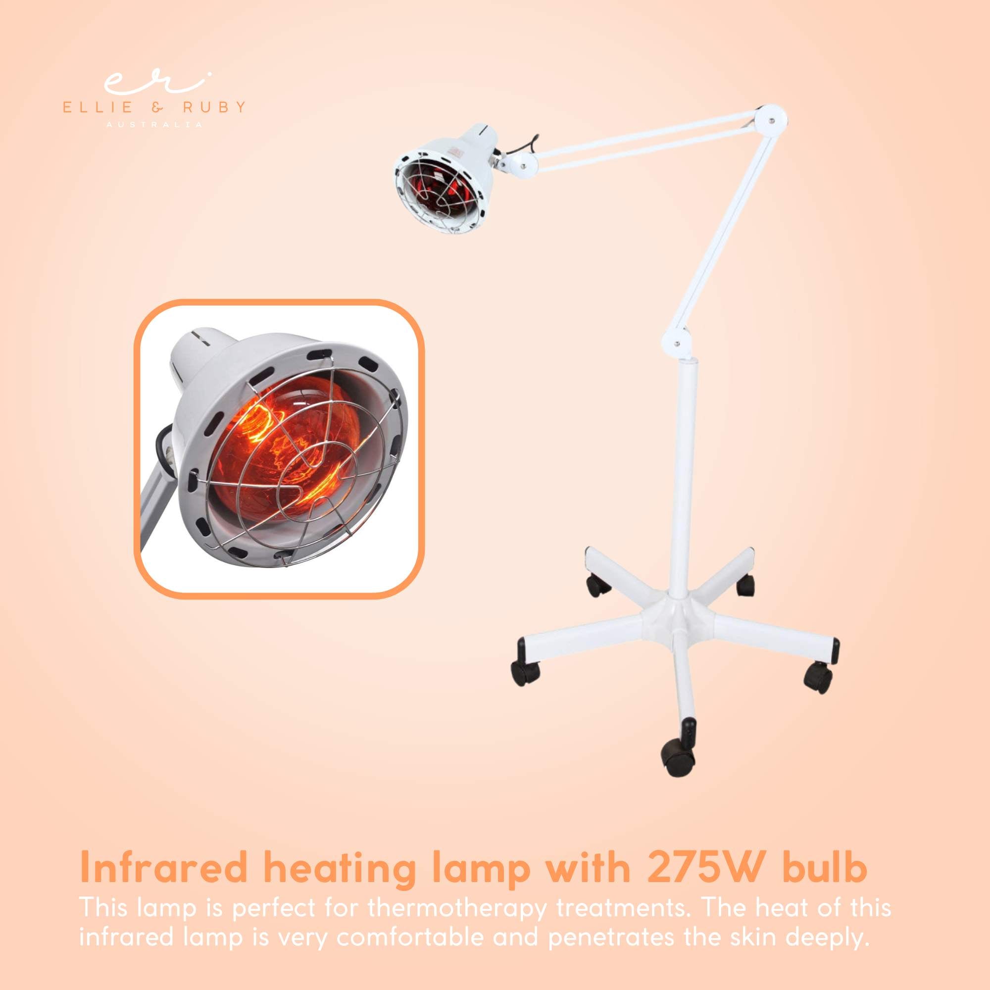 Wellness Accessories: Ellie & Ruby Infrared Heat Floor Lamp 275W Mobile Dimmable Home Salon Treatment