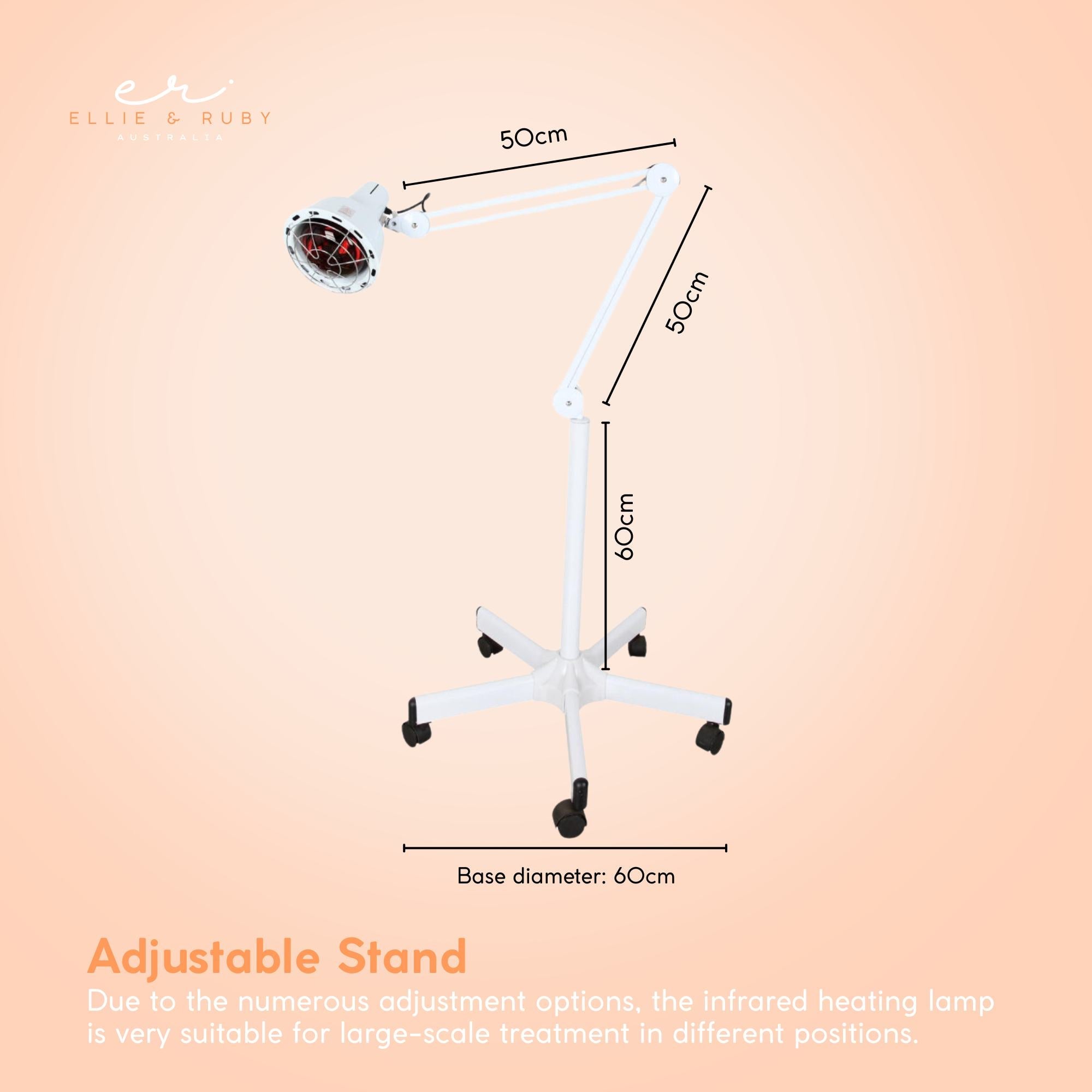 Wellness Accessories: Ellie & Ruby Infrared Heat Floor Lamp 275W Mobile Dimmable Home Salon Treatment