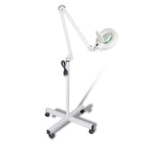 Wellness Accessories: Ellie & Ruby 5x Magnifying Floor Lamp - Glass Lens Light and Wheeled Stand White