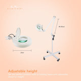 Wellness Accessories: Ellie & Ruby 5x Magnifying Floor Lamp - Glass Lens Light and Wheeled Stand White