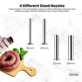 7L Manual Vertical Sausage Filler - Stainless Stuffer Meat Press Machine
