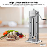 7L Manual Vertical Sausage Filler - Stainless Stuffer Meat Press Machine