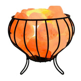 12W 12V Himalayan Pink Salt Lamp - Bud Iron Basket Rock Crystal Light Bulb On/Off Switch