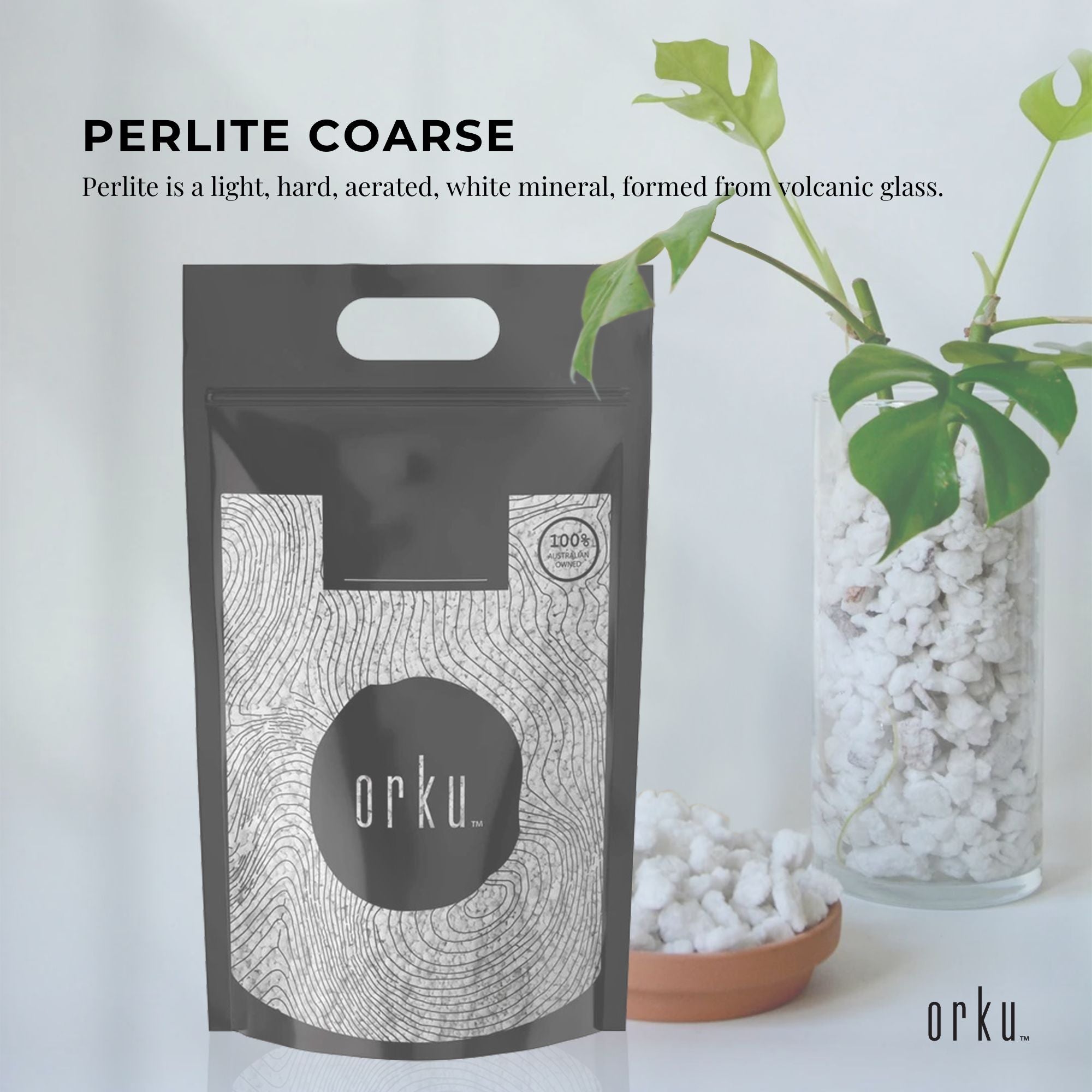 Orku 20L Perlite Coarse Premium Soil Expanded Medium Plants Hydroponics