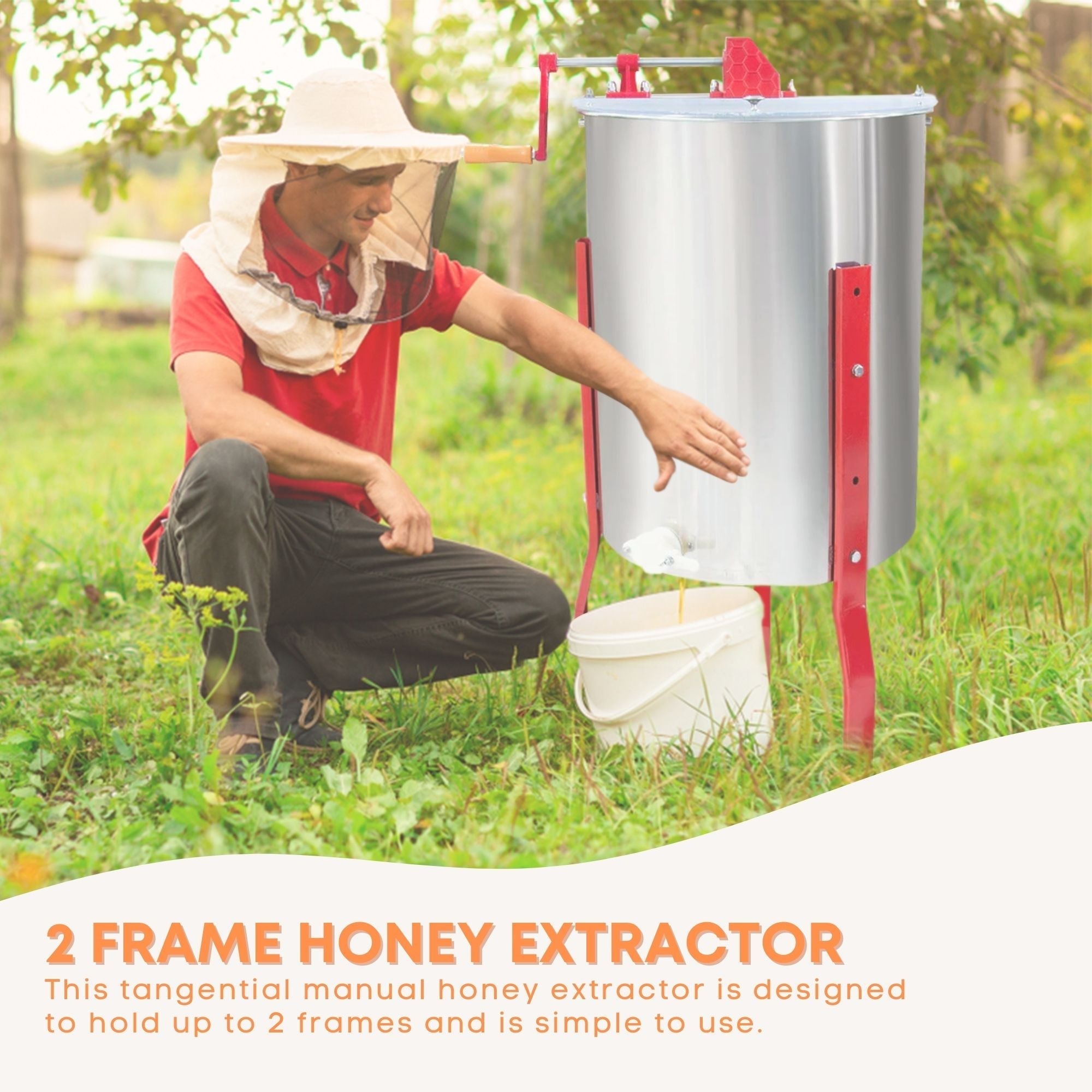 Pet ID Tags: 2 Frame Honey Extractor Stainless Manual Spinner Crank Honey Bee Hive Beekeeping
