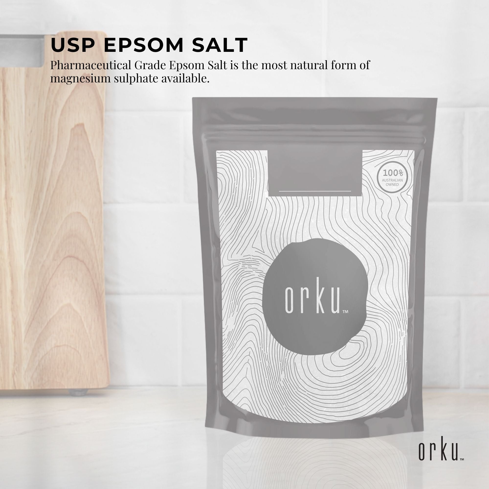Bath Additives: Orku 400g Epsom Salt - USP Grade Magnesium Sulfate Body Bath Salts