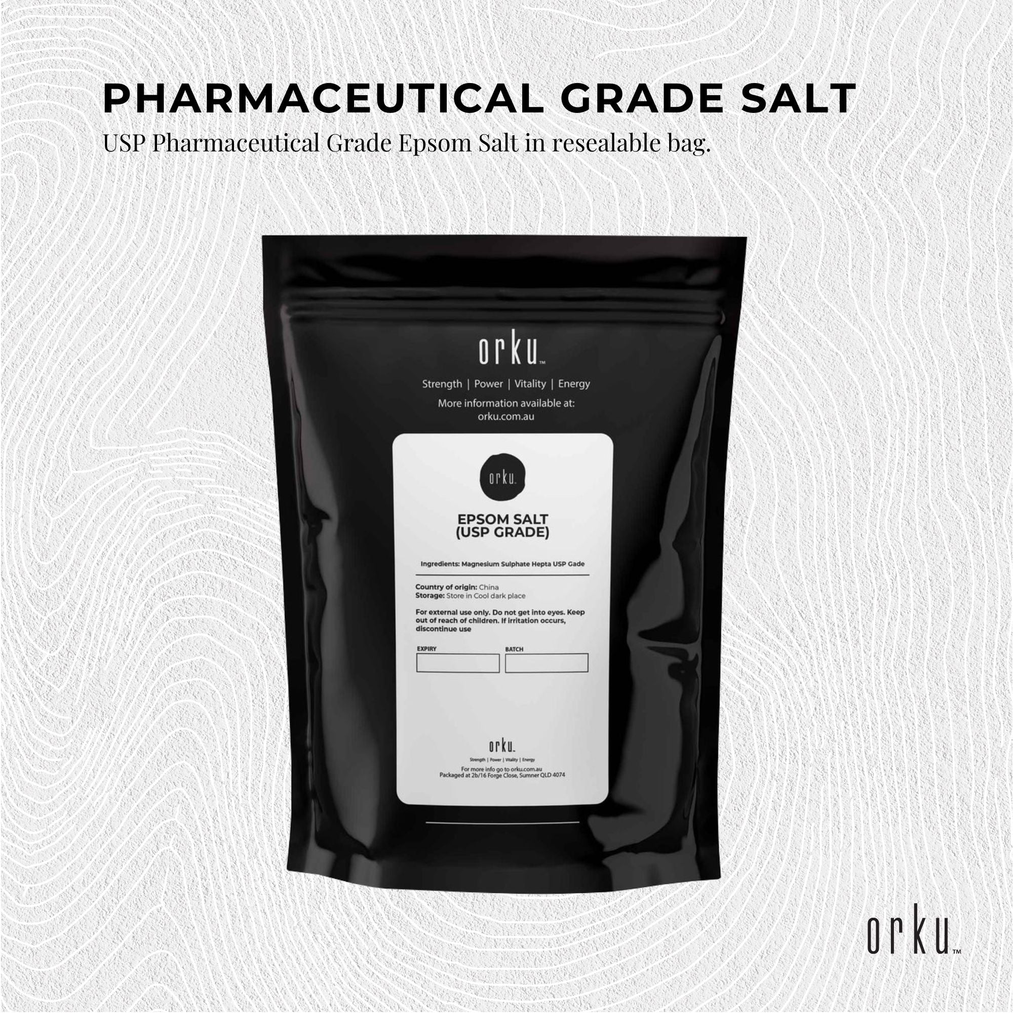 Bath Additives: Orku 400g Epsom Salt - USP Grade Magnesium Sulfate Body Bath Salts