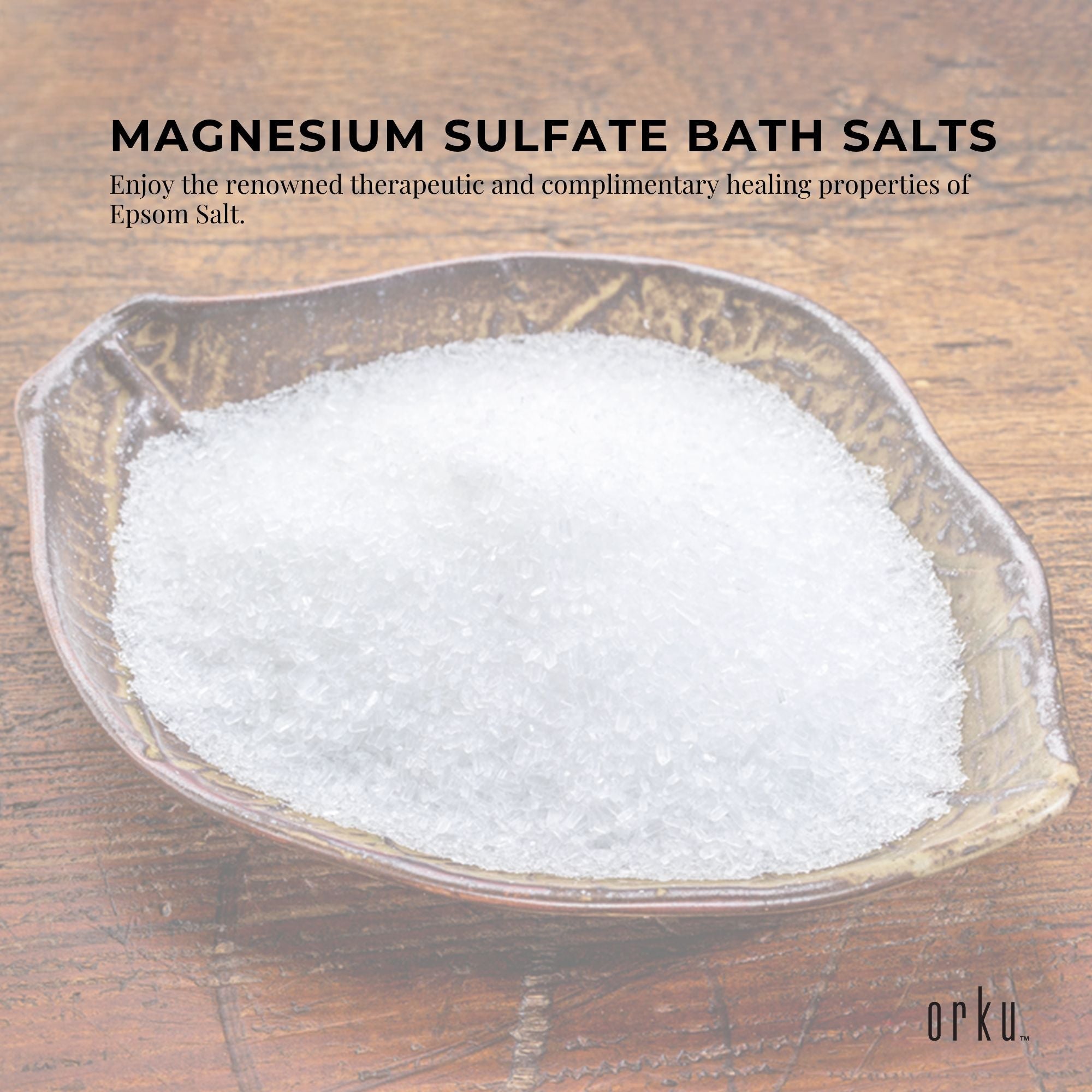 Orku 1.3Kg USP Epsom Salt Crystals Magnesium Sulphate Tub - Bath Soak Salts