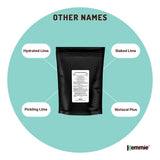 Kemmie 1Kg Calcium Hydroxide Powder - Food Grade Pickling Lime Slaked Lime FCC