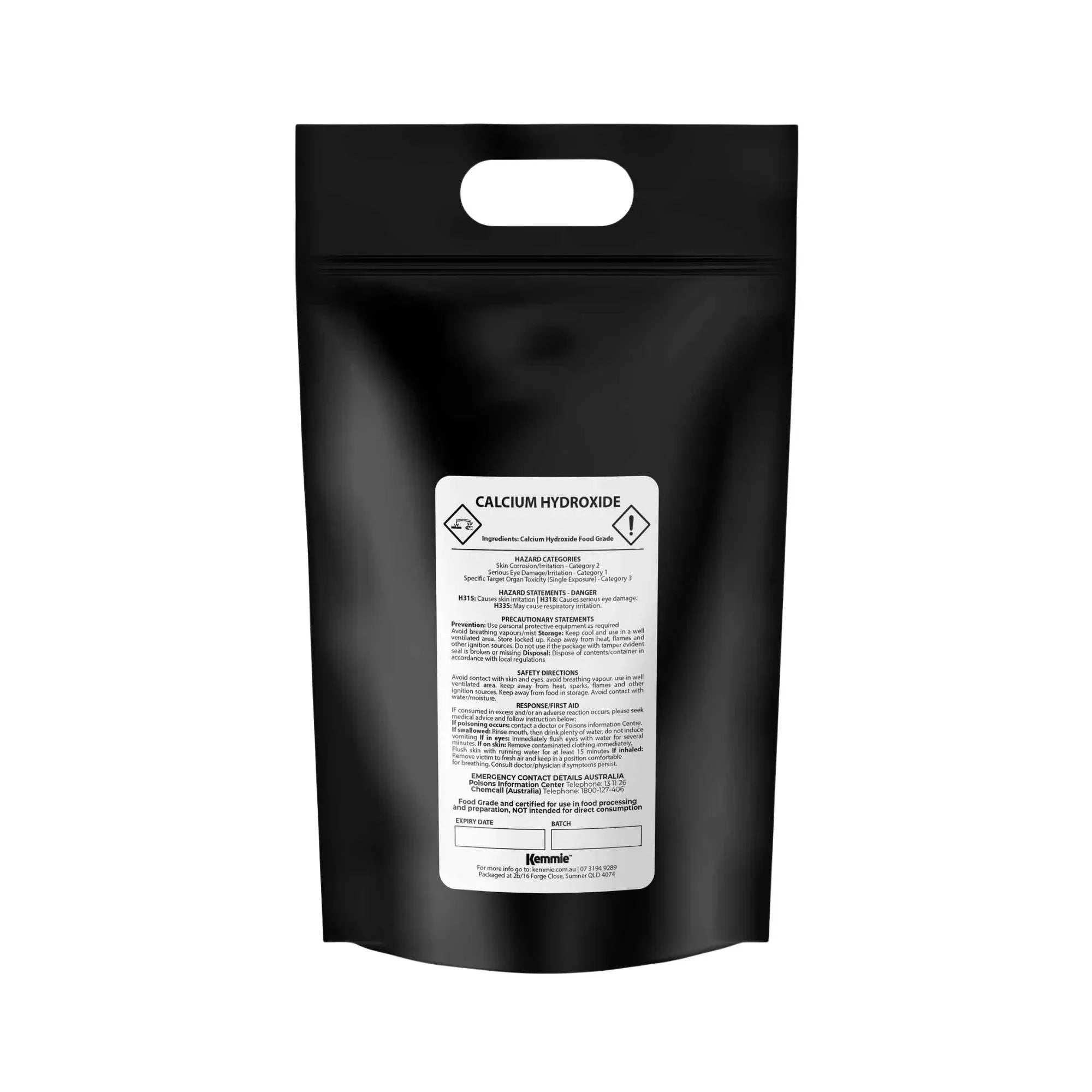 Kemmie 5Kg Calcium Hydroxide Powder - Food Grade Pickling Lime Slaked Lime FCC
