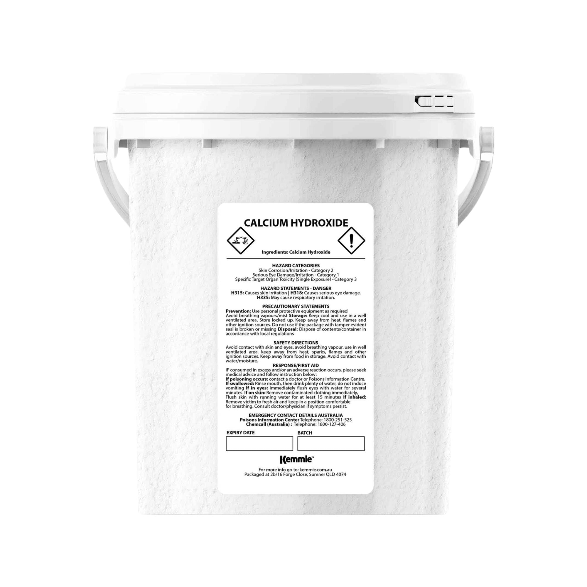 Kemmie 600g Calcium Hydroxide Powder Tub - Food Grade Pickling Lime FCC