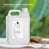 Condiments & Sauces: Orku 5L Organic Hemp Seed Oil - Cold Pressed Food Grade Oils