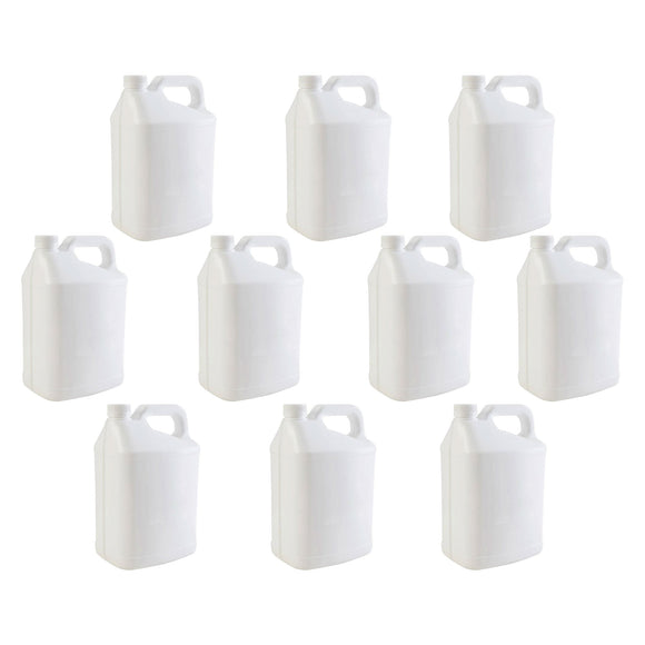 10x 5L White HDPE Plastic Bottles + Tamper Tel Caps - Dangerous Goods Jerry Can