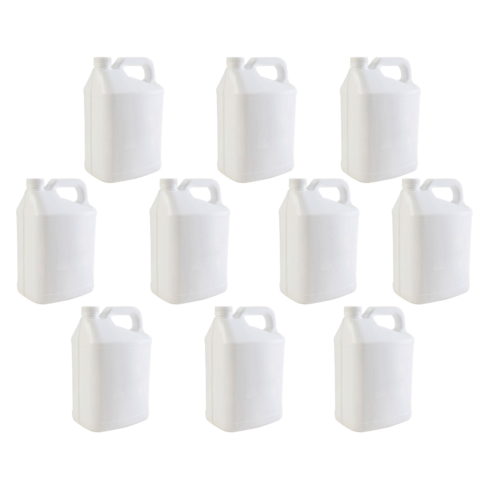 Food Storage: 10x 5L White HDPE Plastic Bottles + Tamper Tel Caps - Dangerous Goods Jerry Can