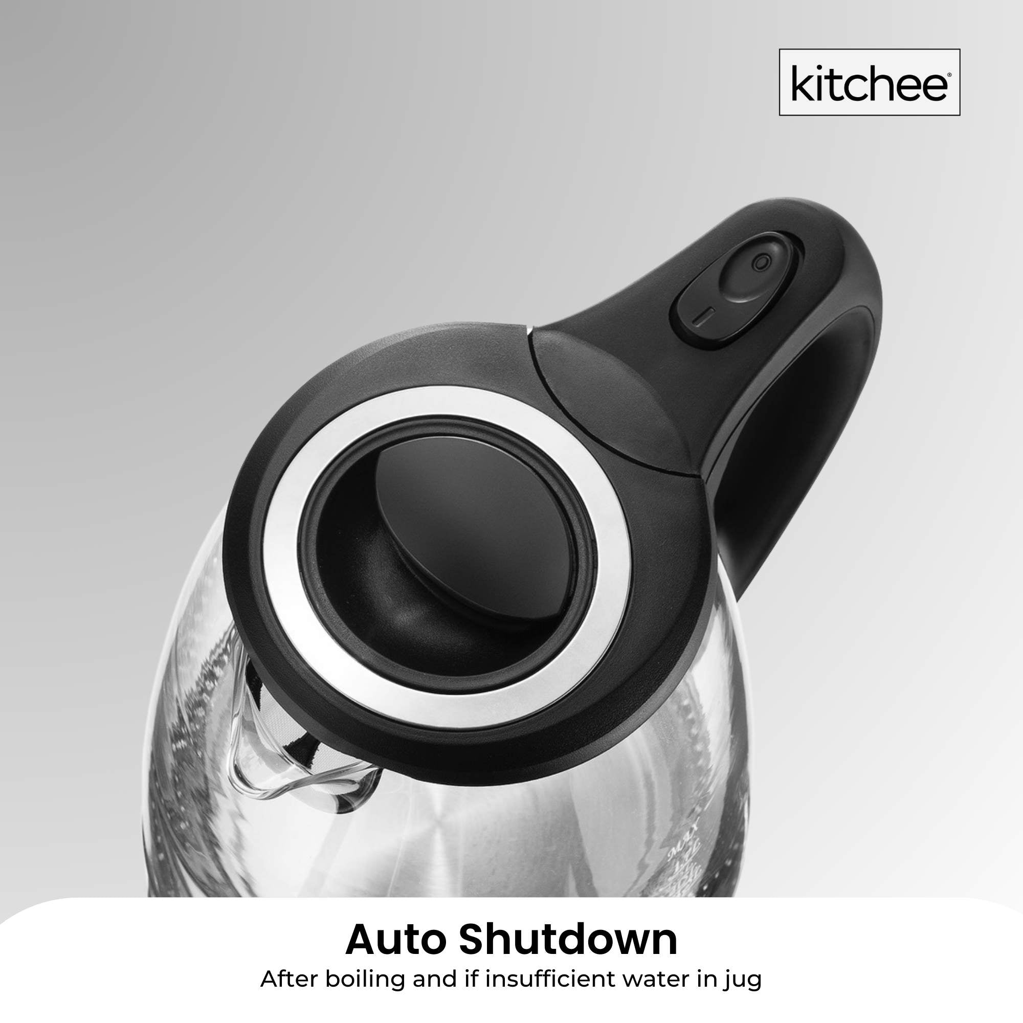 Kitchee 1.7L Glass Electric Kettle LED Light Cordless 360 Water Boiling Jug