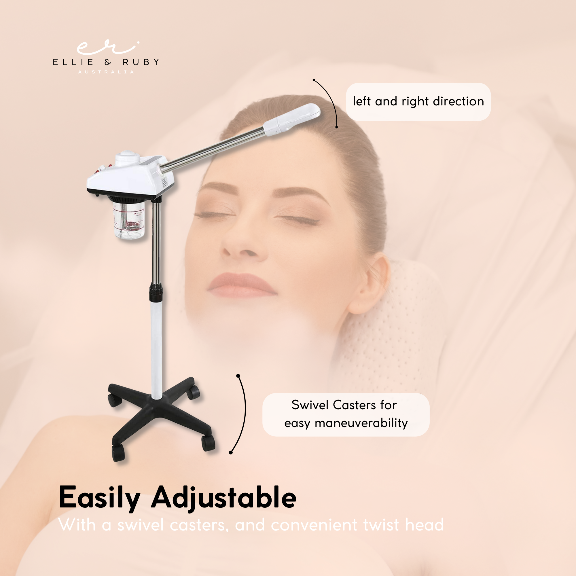 Facial Cleansers: Ellie & Ruby Facial Steamer Professional Ozone Face Sauna Deep Skin Cleansing