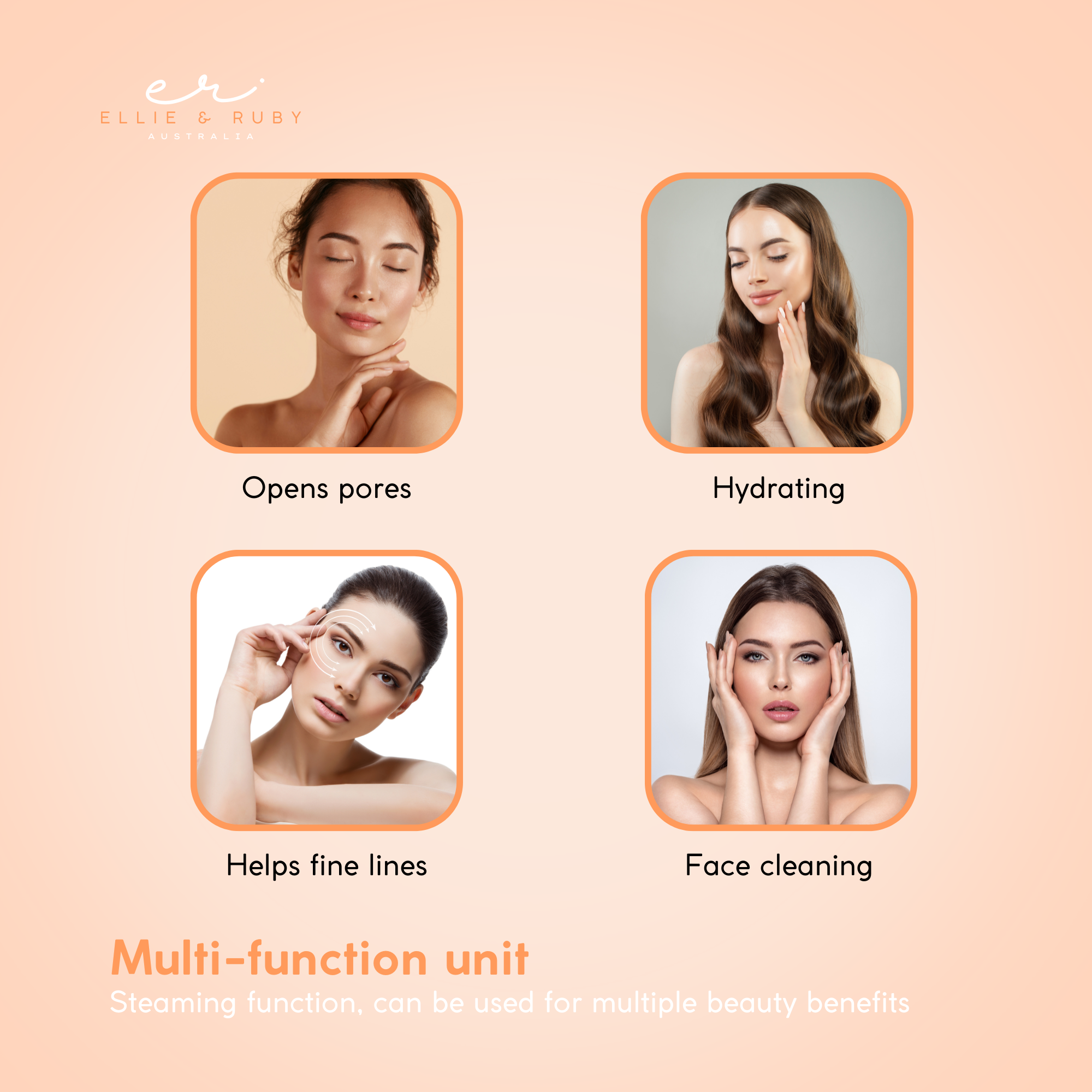 Facial Cleansers: Ellie & Ruby Facial Steamer Professional Ozone Face Sauna Deep Skin Cleansing