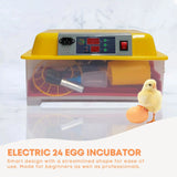 Coop & Hutch Accessories: Rooster Farms Electric 24 Egg Incubator + Accessories for Chicken Quail Duck