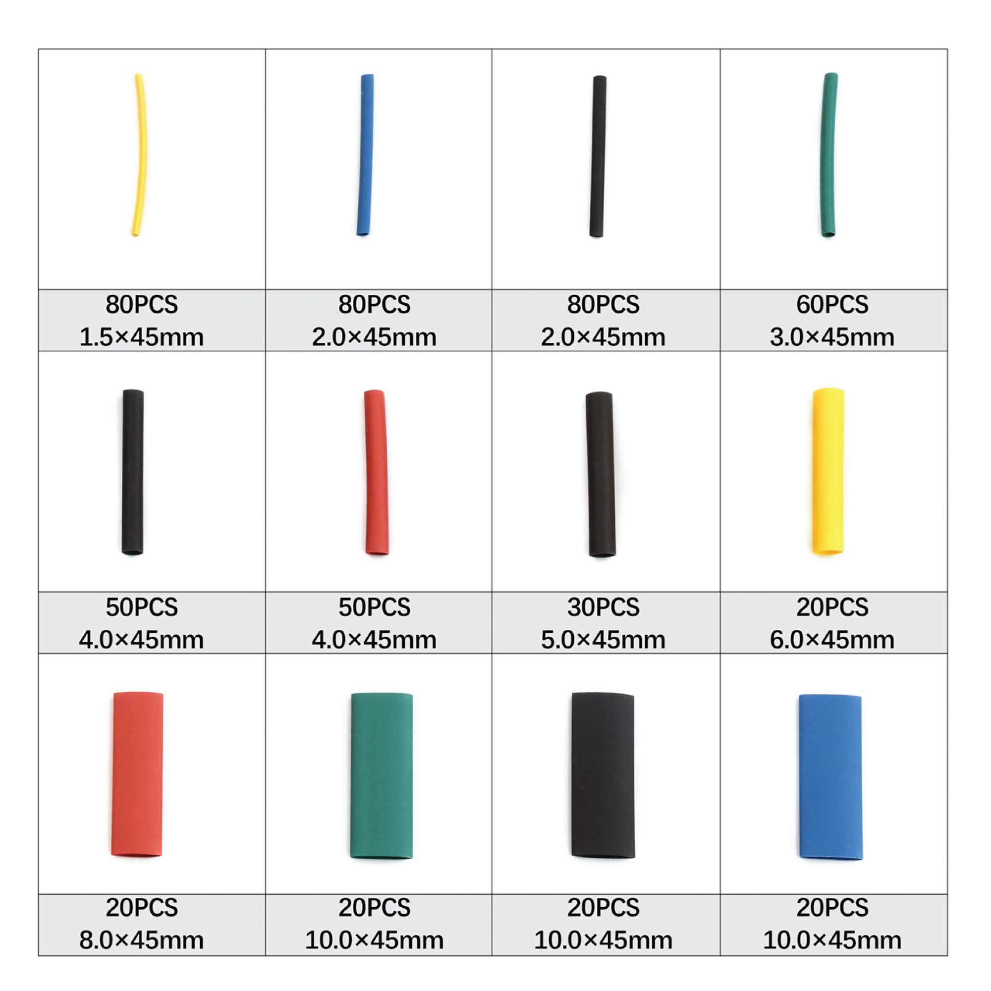 Tool Sockets: 530 Pcs Heating Shrink Sleeve Set Heat Shrinkable Insulation Electrical Cable Tube