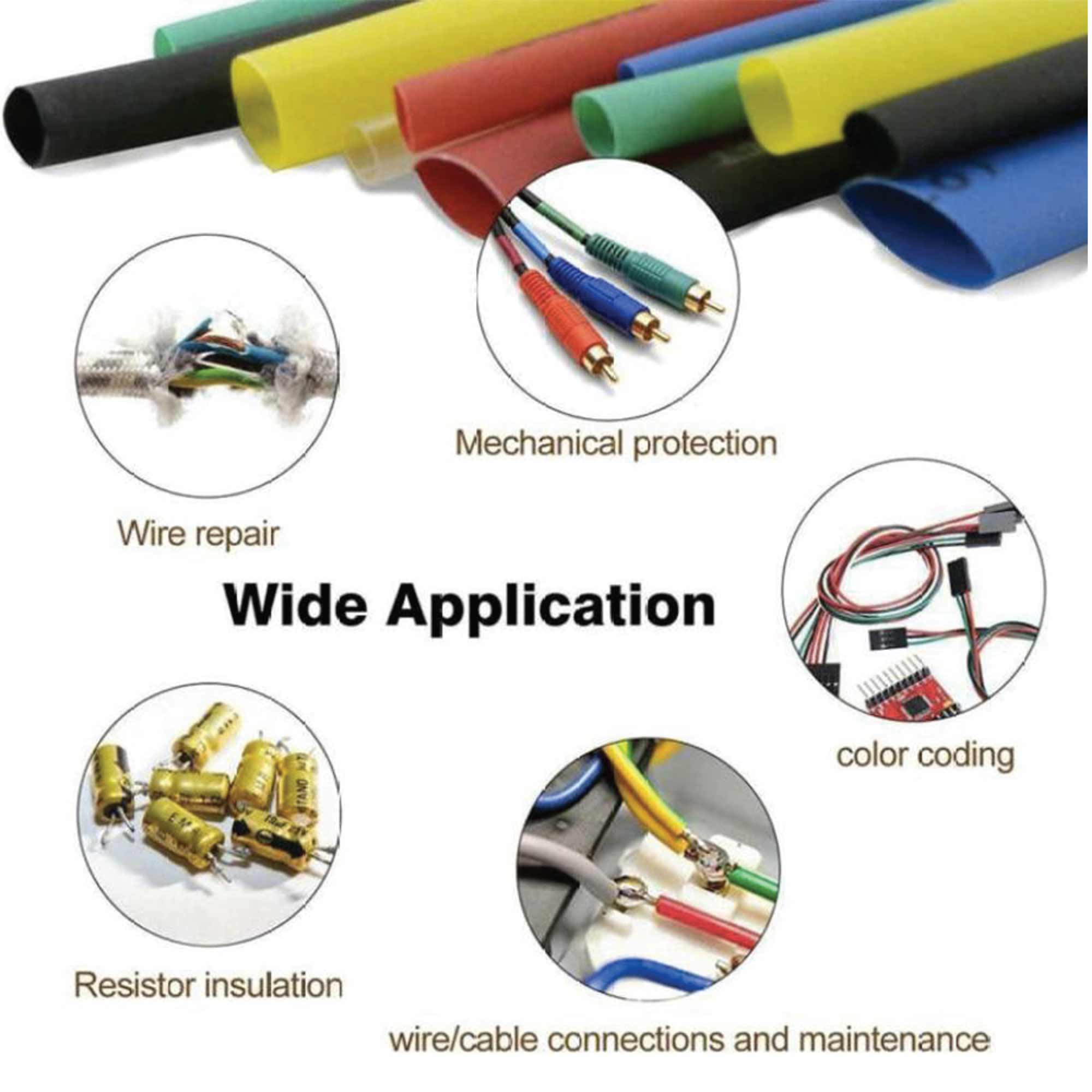 Tool Sockets: 530 Pcs Heating Shrink Sleeve Set Heat Shrinkable Insulation Electrical Cable Tube