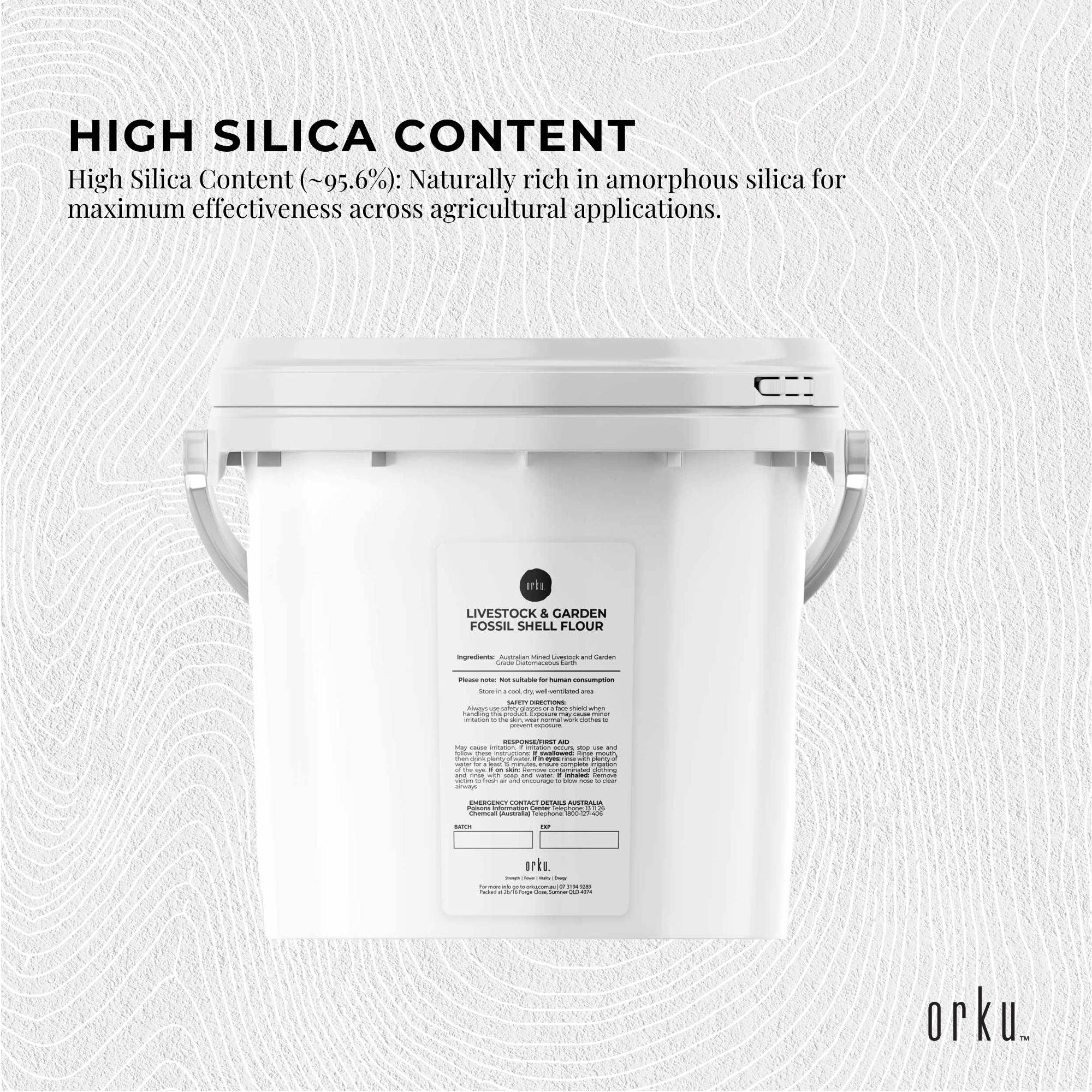Sands & Soils: Orku 3Kg Fossil Shell Flour Tub - Livestock Garden Diatomaceous Earth