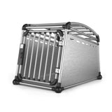 Dog Carriers & Crates: Aluminium Dog Travel Crate 56x65x77cm - Medium Pet Car Transport Cage Kennel Box