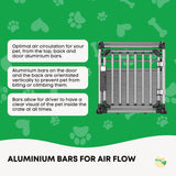 Dog Carriers & Crates: Aluminium Dog Travel Crate 63x68x88cm - Large Pet Car Transport Cage Kennel Box