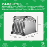 Dog Carriers & Crates: Aluminium Dog Travel Crate 63x68x88cm - Large Pet Car Transport Cage Kennel Box