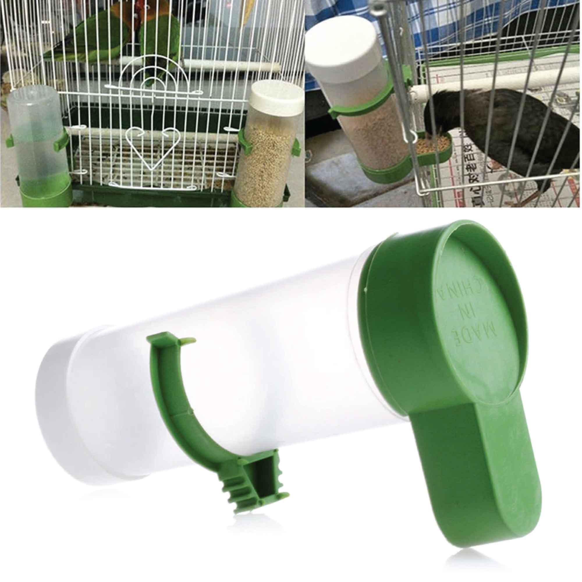Small Animal Habitats & Cages: Bird Cage Food Dispenser Feeder Automatic Pet Parrot Budgie Cockatiel Aviary