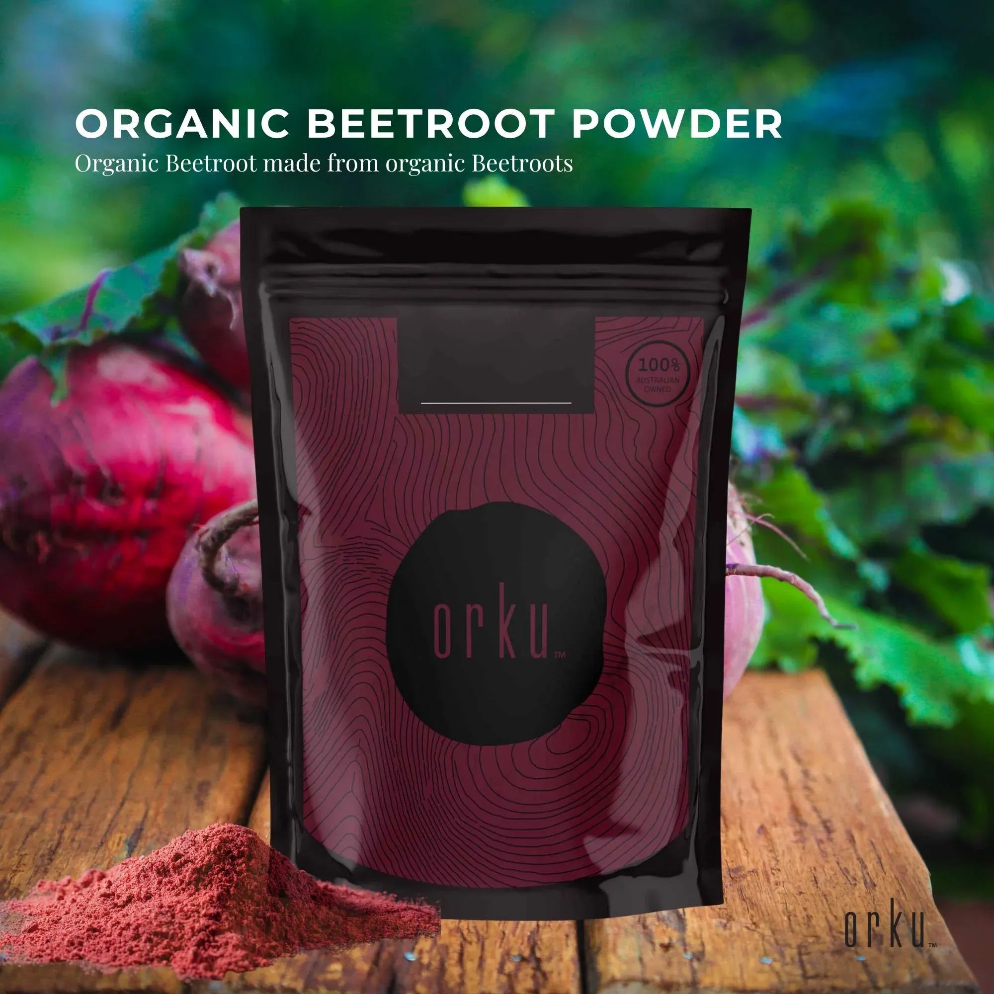 Orku 100g Organic Beetroot Powder - 100% Pure Beet Root Powder - Beta vulgaris