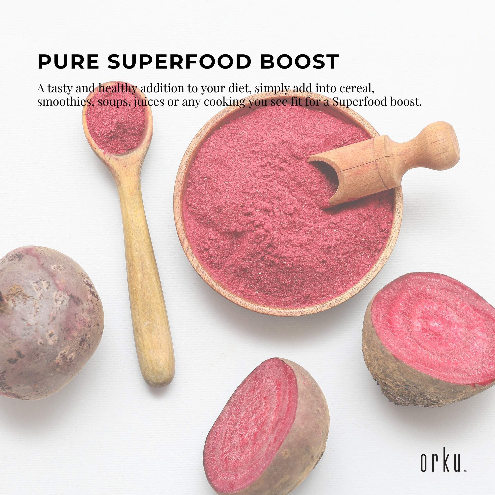 Orku 2Kg Organic Beetroot Powder - 100% Pure Beet Root Powder - Beta vulgaris