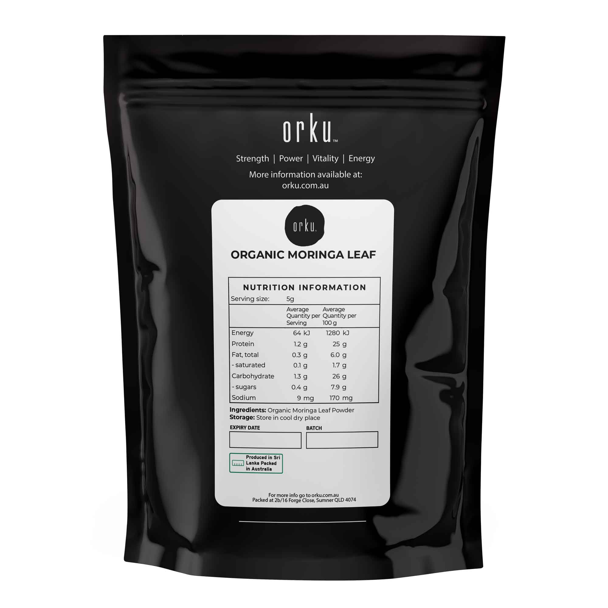 Vitamins & Supplements: Orku 50g Organic Moringa Leaf Powder - Food Grade Oleifera Drumstick Leaf