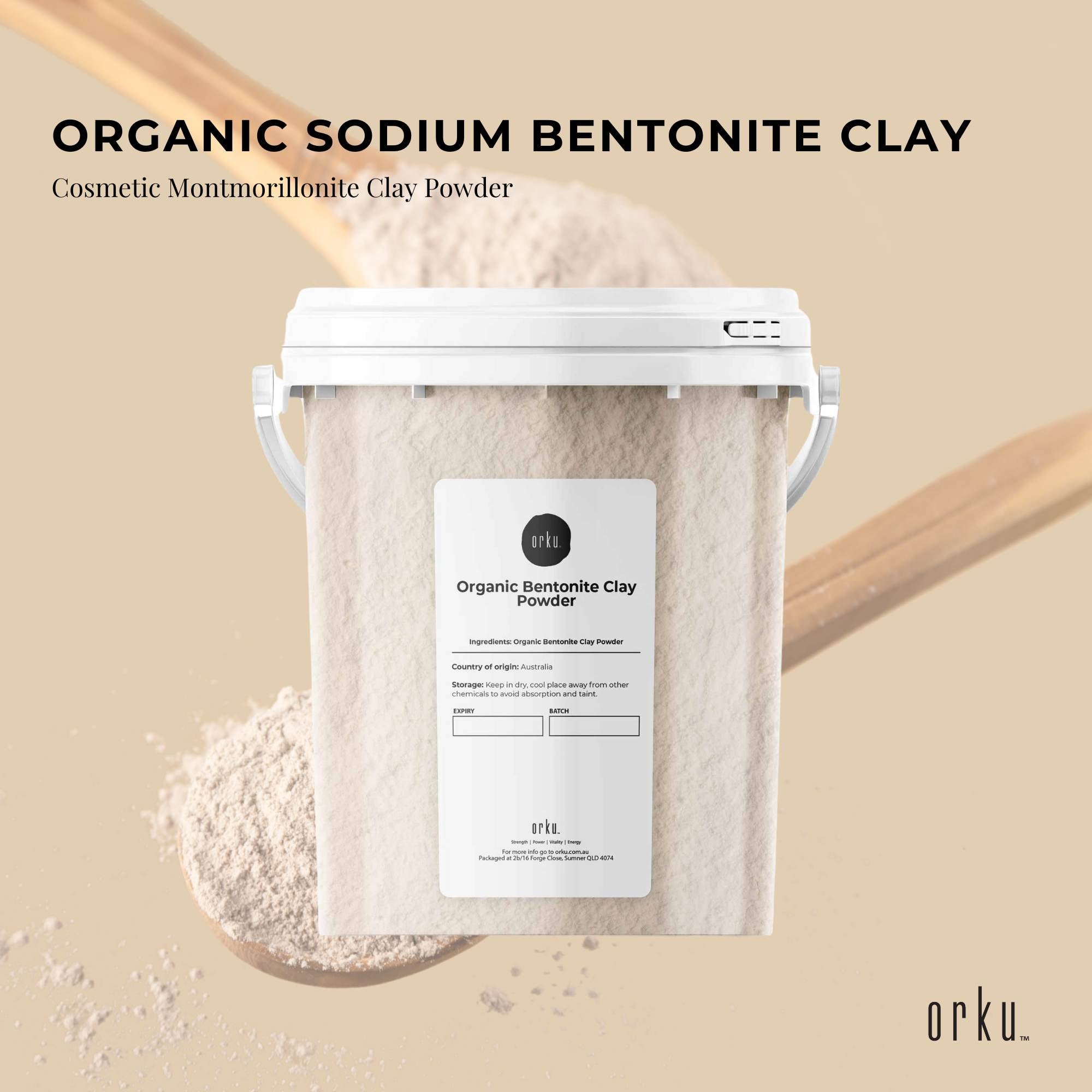 Orku 1.1Kg Organic Bentonite Clay Powder Cosmetic Grade Montmorillonite