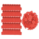 Pet ID Tags: 100x Cattle Ear Tags Set - 6x7cm Medium Red Blank Cow Pig Sheep Livestock Label