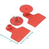 Pet ID Tags: 100x Cattle Ear Tags Set - 6x7cm Medium Red Blank Cow Pig Sheep Livestock Label