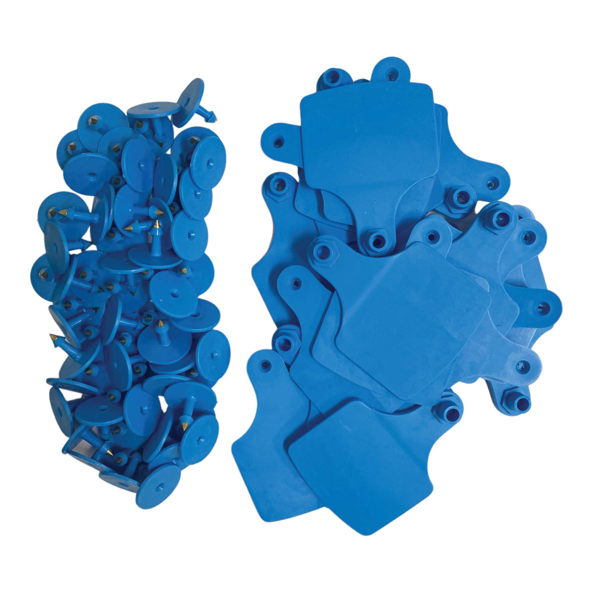 Pet ID Tags: 100x Cattle Ear Tags Set - 7.5x10cm XL Blue Blank Pig Cow Sheep Livestock Label