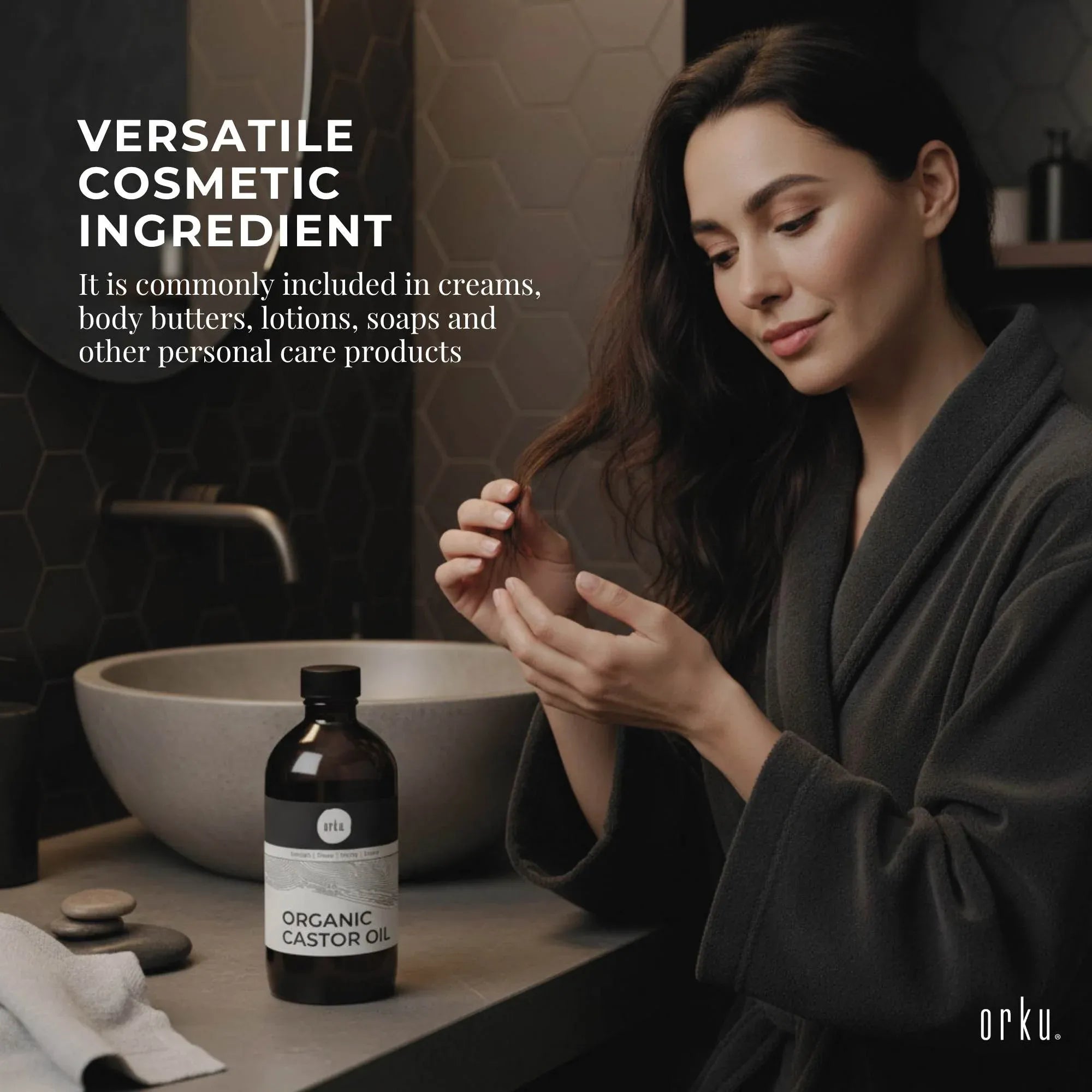 Orku 100ml Organic Castor Oil - Hexane Free Cold Pressed