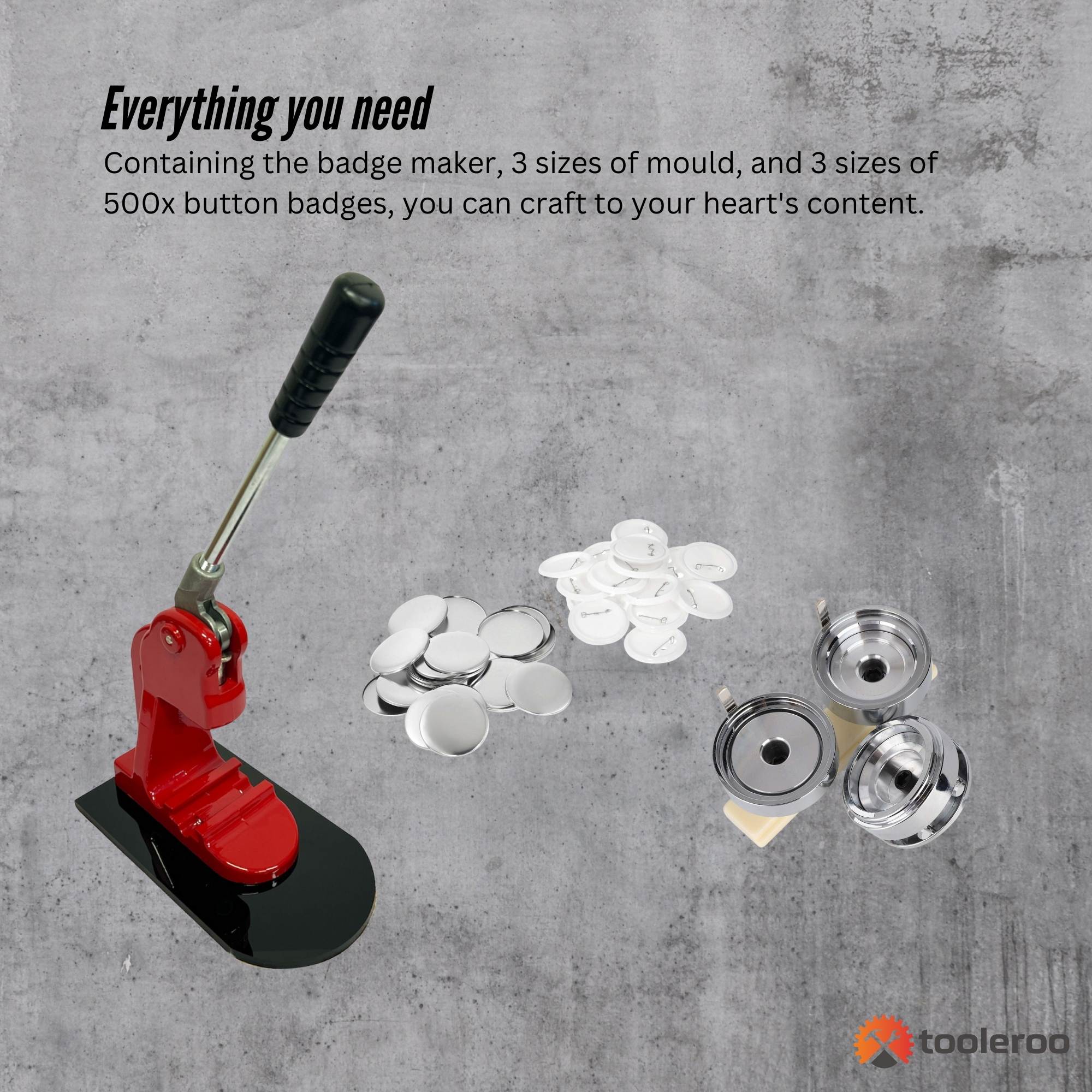 Button Badge Making Set - Maker + Moulds + Badges 25mm 32mm 58mm