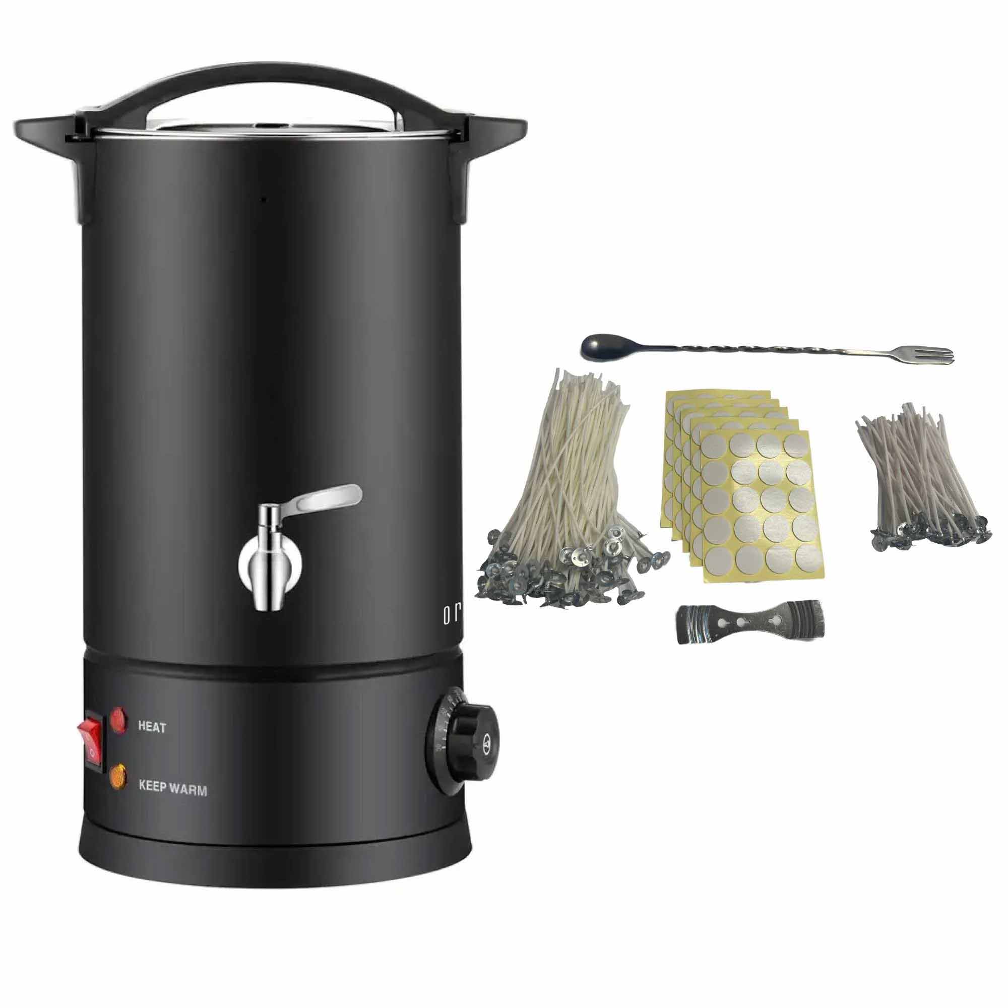 Arts & Crafts: Orku 10L Candle Wax Melter with Tap & Candle Kit - 220-240V Electric Black