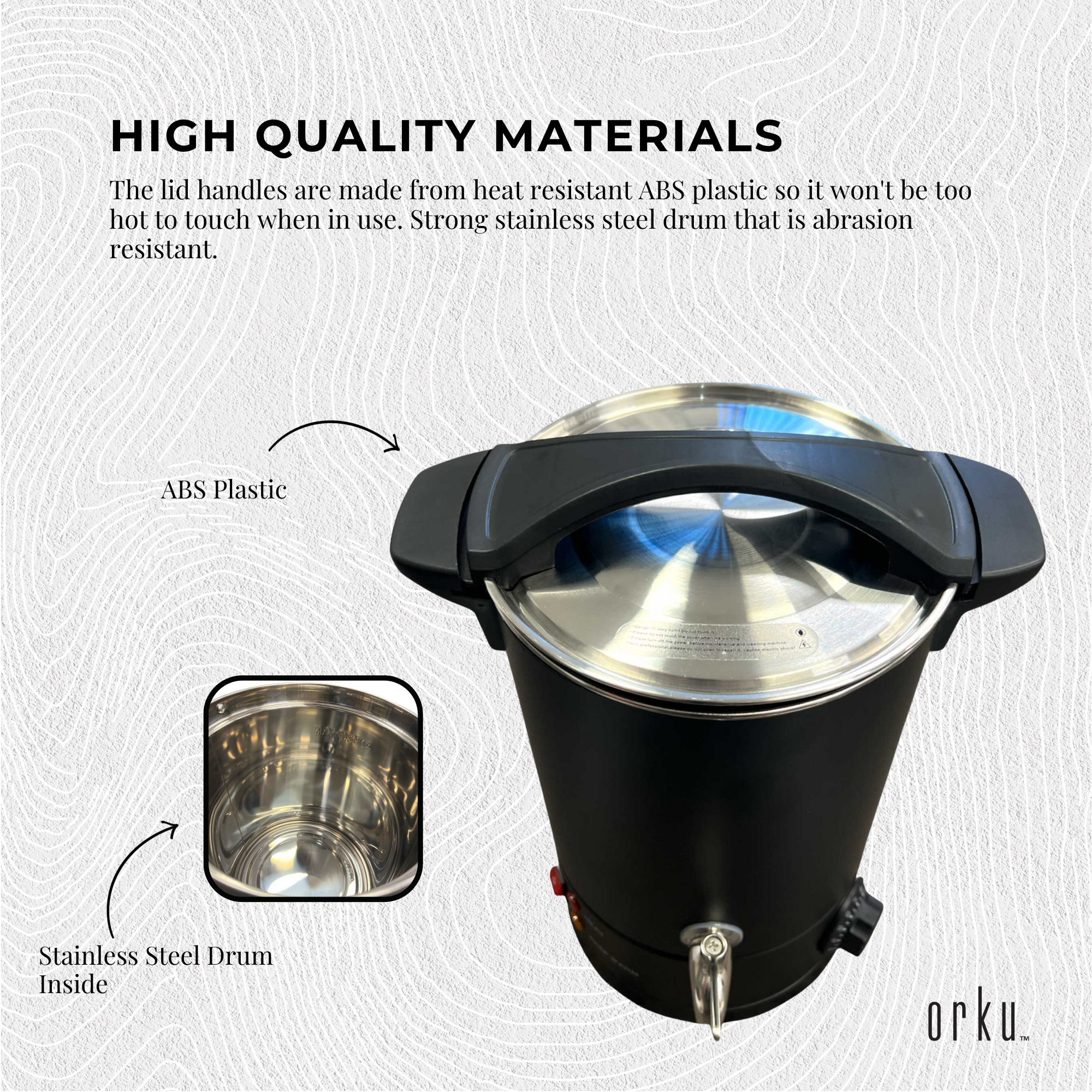 Orku 10L Candle Wax Melter with Tap and Accessories - 220-240V Electric Black
