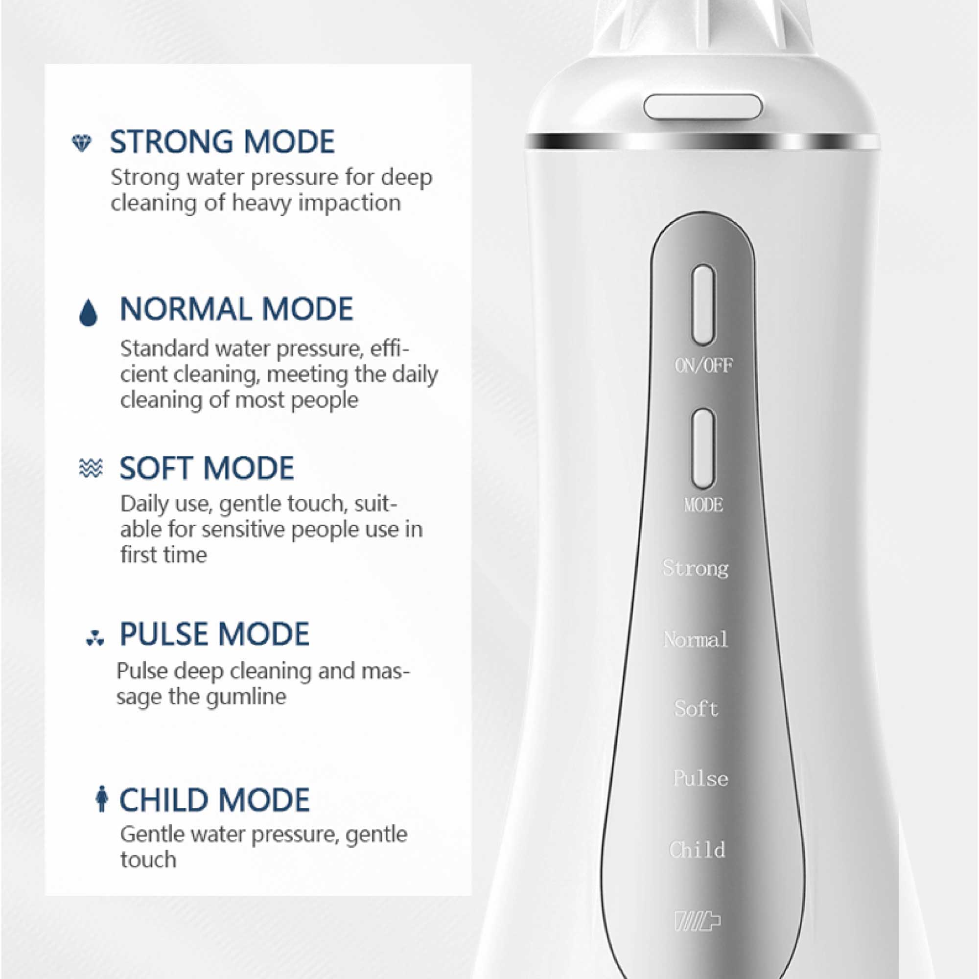 Orku Portable Oral Irrigator Flosser 350ml - Rechargeable Water Dental Teeth Cleaner