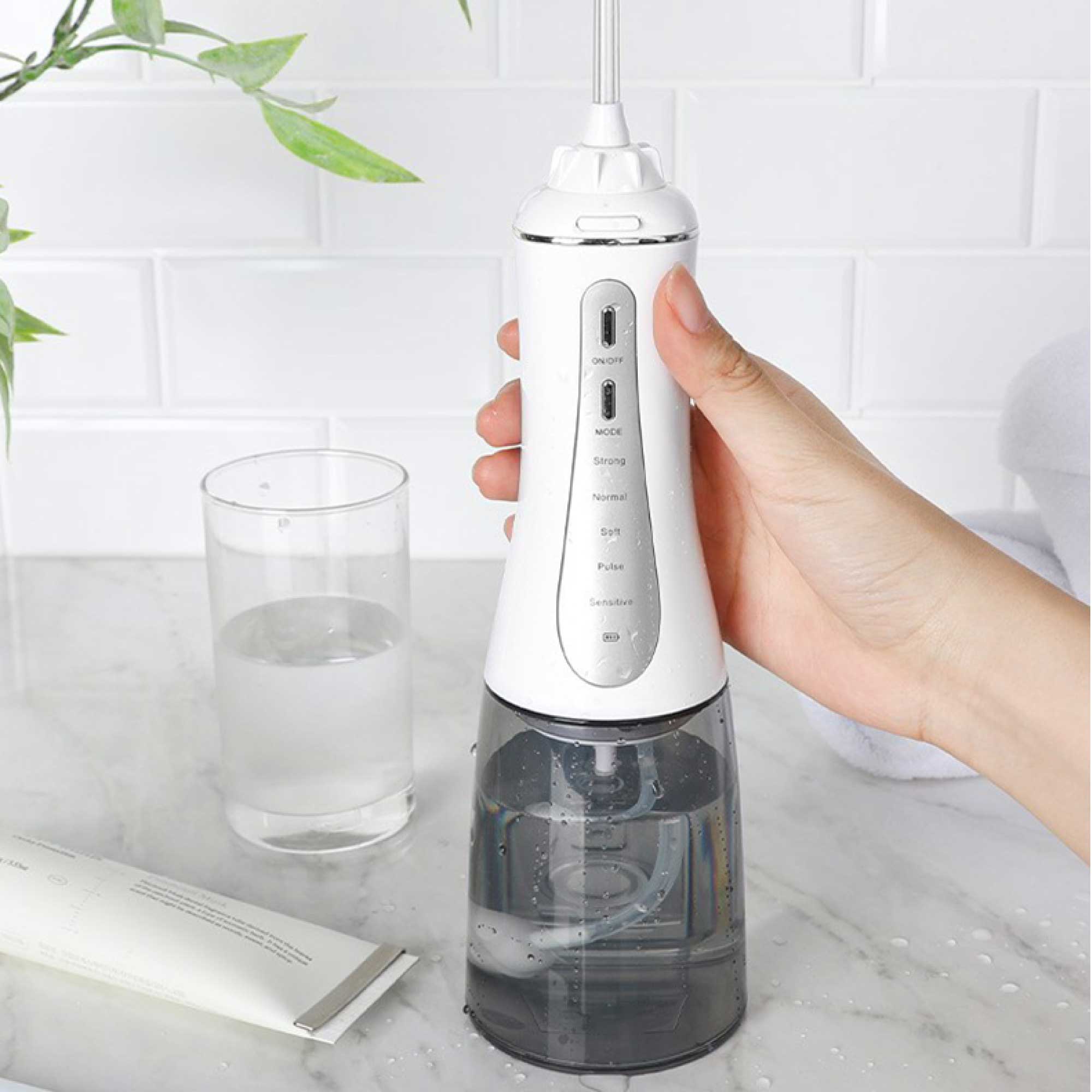 Orku Portable Oral Irrigator Flosser 350ml - Rechargeable Water Dental Teeth Cleaner