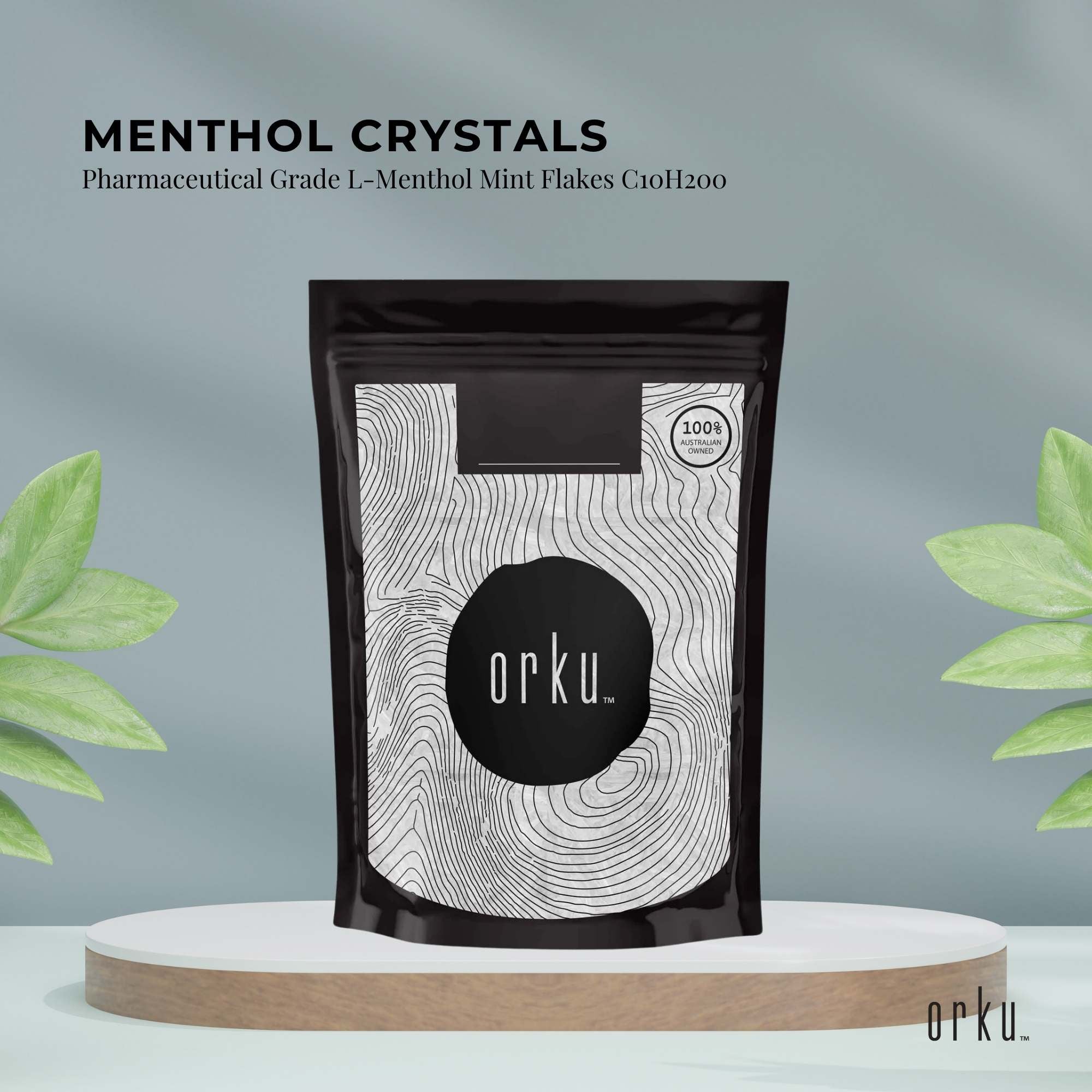 Retail: Orku 50g Menthol Crystals - USP Grade L-Menthol Mint Flakes C10H200